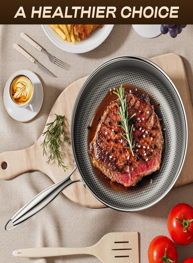 ZEROPAN Frying Pans Nonstick with Lid,Hybrid Nonstick 4-Quart Deep Sauté Pan, Stay-Cool Handle,PFAS PFOA PTFE Free,10 Inch Deep Frying Pan Dishwasher-Friendly, Oven-Safe, Compatible with All Cooktops - Image 4